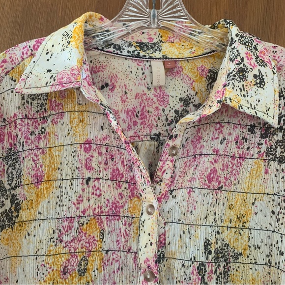 Women M Anthro PILCRO and the letterpress Splatter Button Down Smock Top Relaxed - Picture 2 of 14